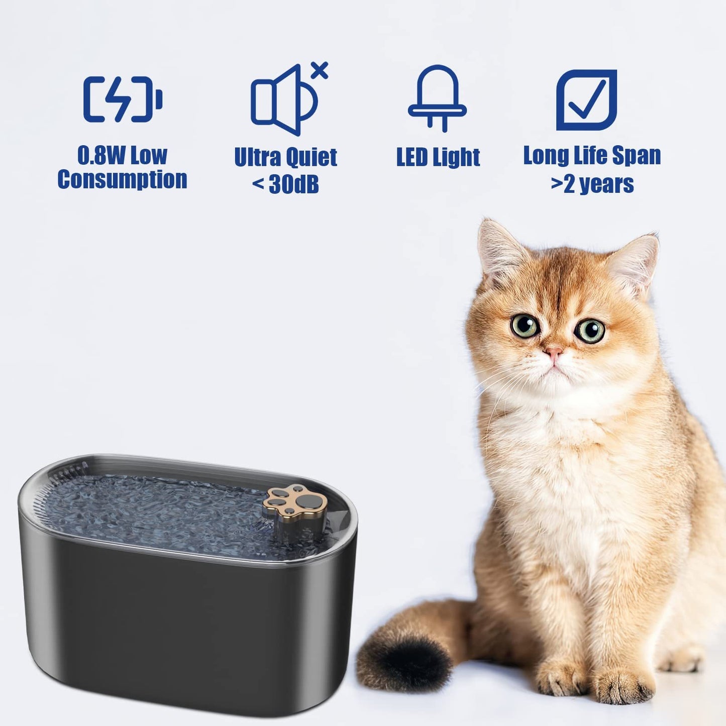 Automatic Pet Water Fountain – 3L Cat & Dog Dispenser with LED Light & Silent Pump