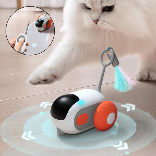 Smart Remote Control Cat Chase Car – USB Rechargeable, Self-Moving & Interactive Toy for Endless Feline Fun