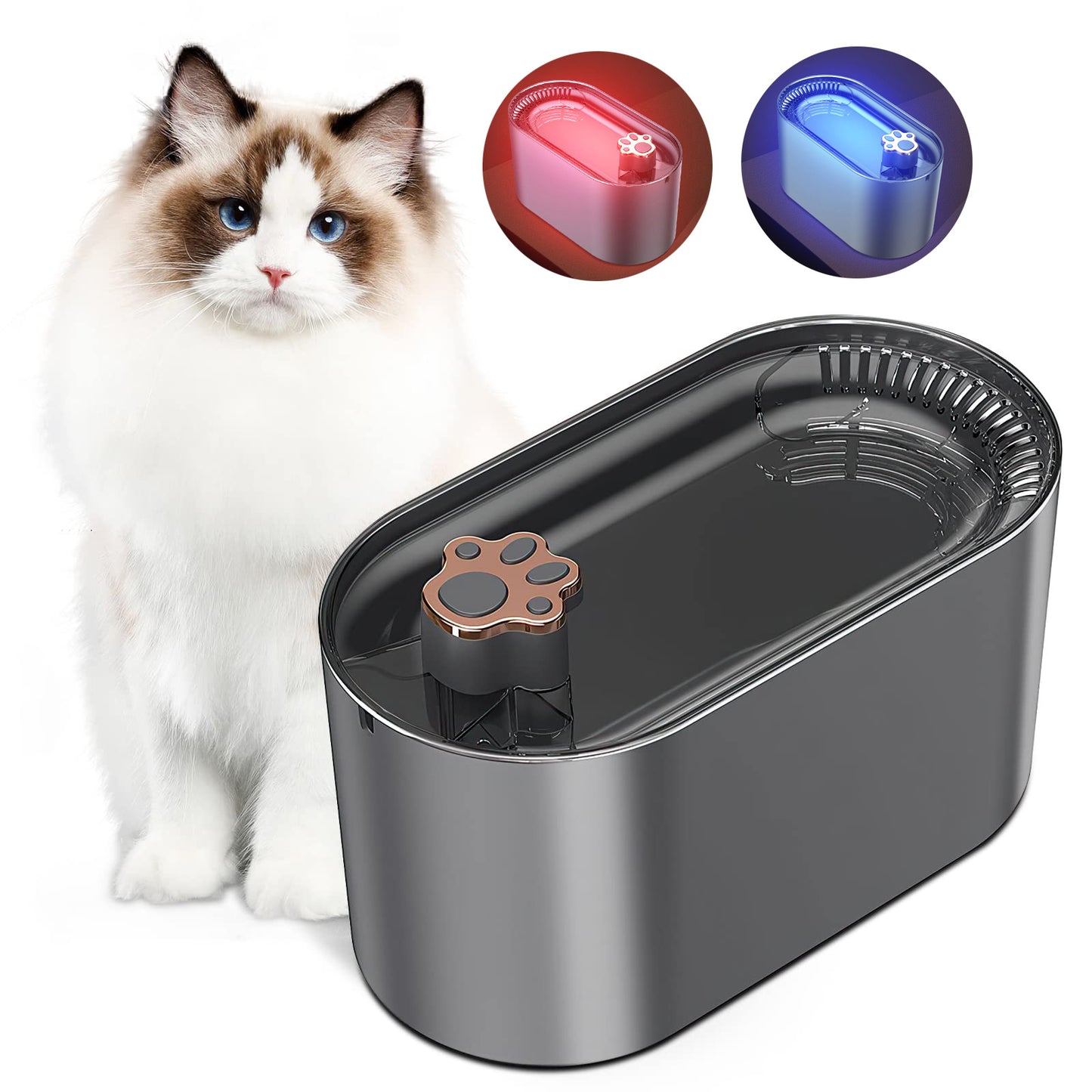Automatic Pet Water Fountain – 3L Cat & Dog Dispenser with LED Light & Silent Pump